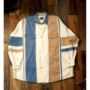 Cumberland Outfitters Denim Khaki Western Shirt - 2X